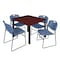 Regency Kee Square Table & Chair Set, Wood, Metal, Polypropylene Top TB4848MHBPBK44BE - alternate 1
